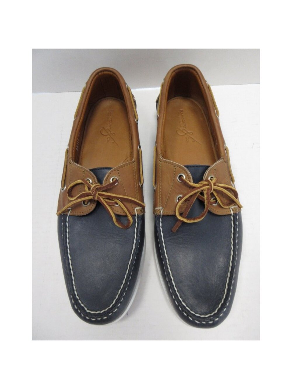 Rancourt & Co Boat Shoes 11 D Navy Leather Moccasin Lace Up USA Made